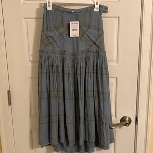 free people daisy blue picnic skirt
